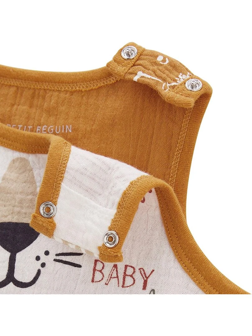 Barboteuse bébé en gaze de coton Little Safari   Moutarde