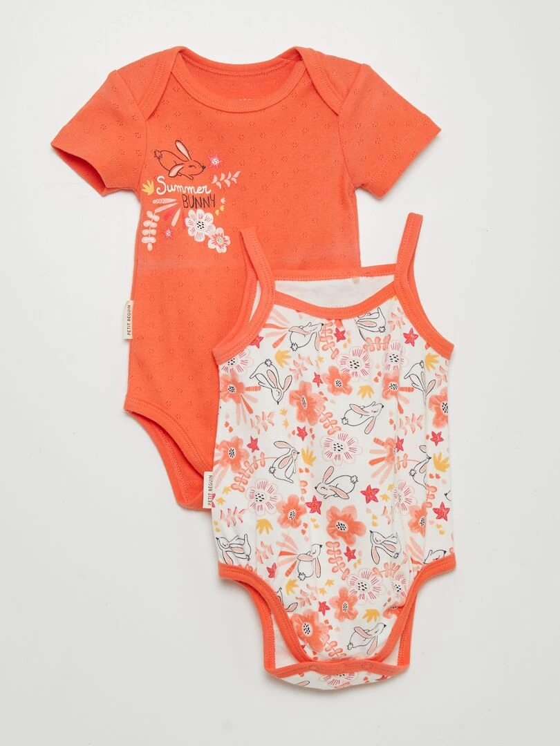 Lot de 2 bodies en jersey 'Petit Beguin' Rose