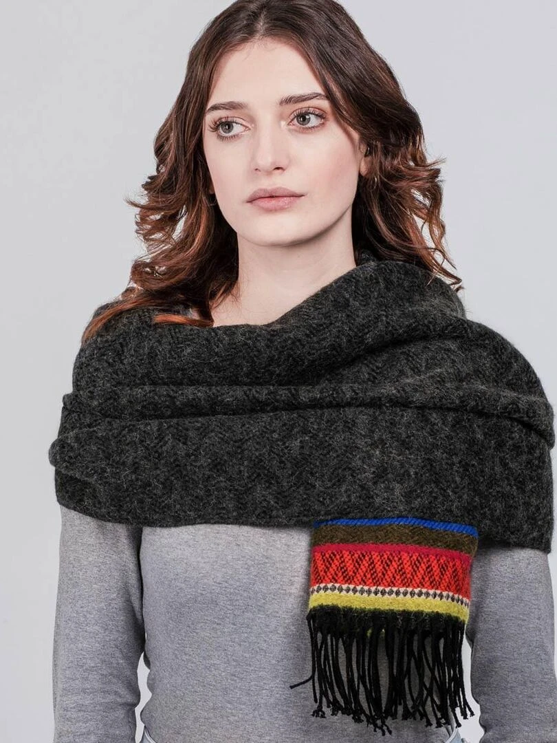 Châle Grazzie Fabriqué en France gris anthracite