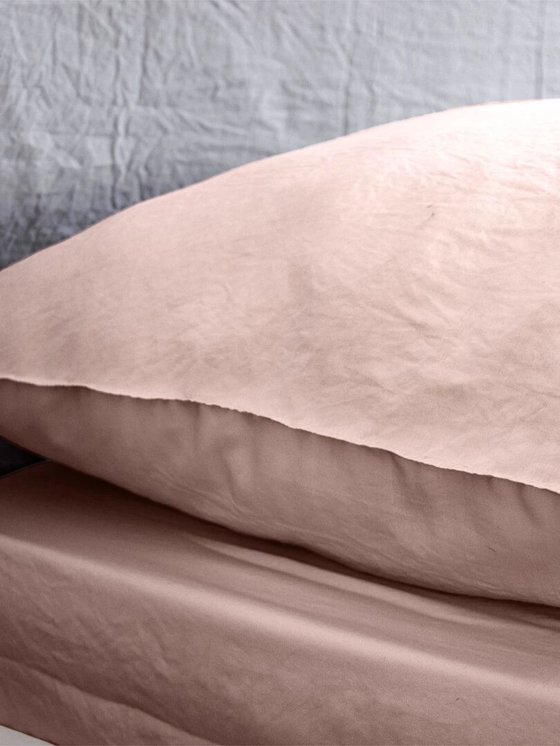 Parure de lit unie ultra douce   2 personnes   Rose