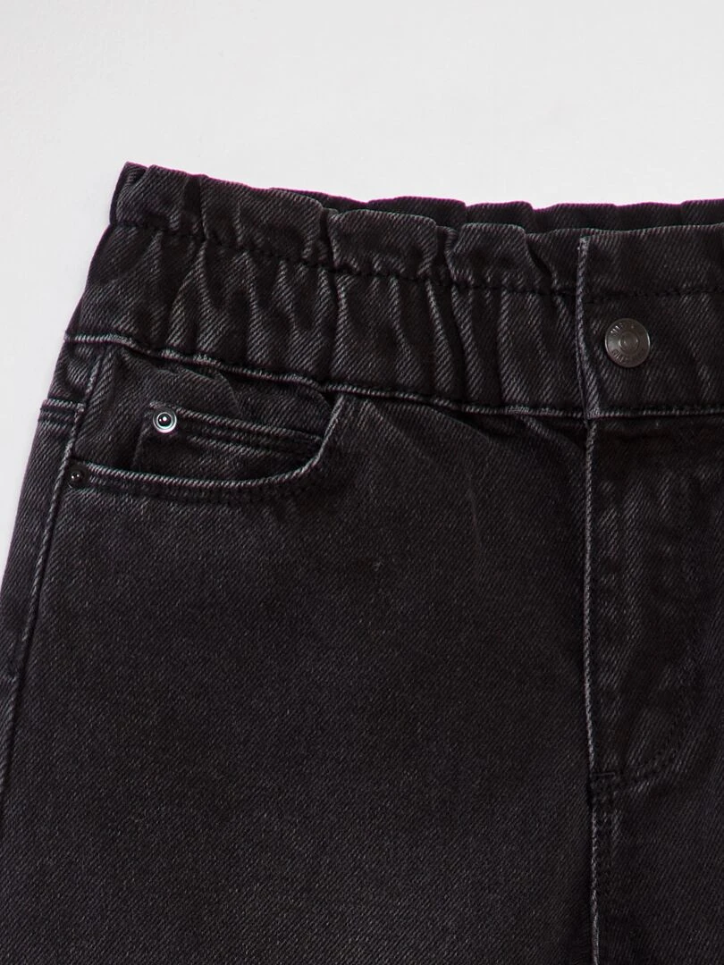 Jean mom paperbag   Noir