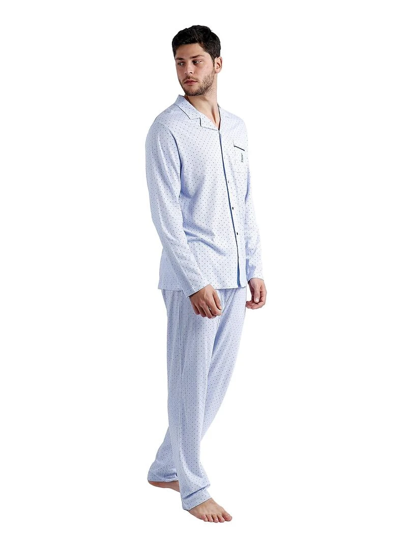 Pyjama pantalon et chemise Stripes And Dots   Bleu