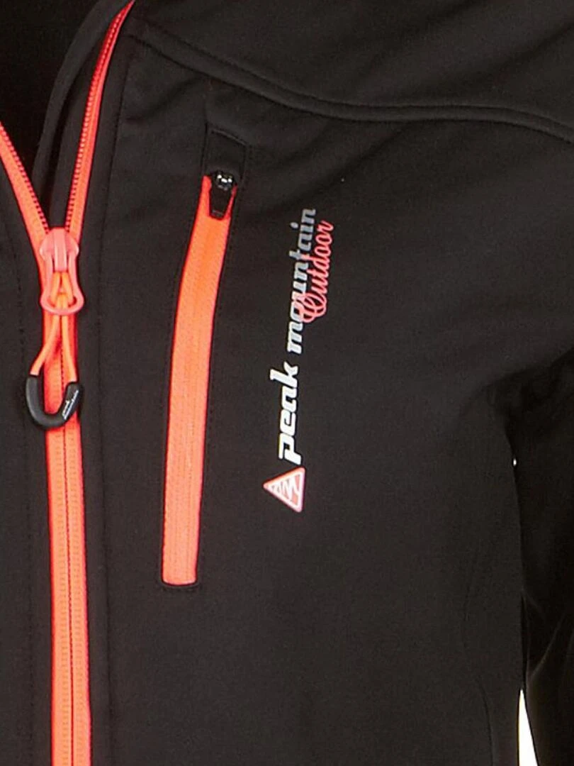 Blouson softshell fille GANNE   PEAK MOUNTAIN   Noir