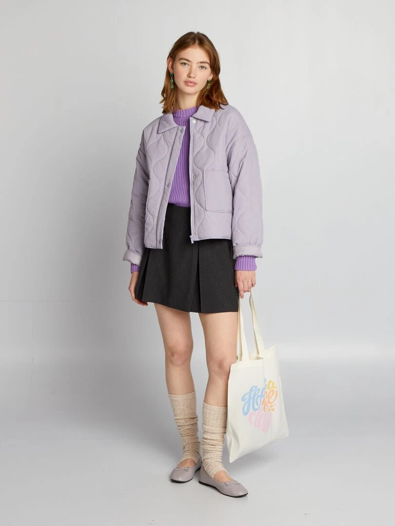 Veste matelassée à boutons Violet