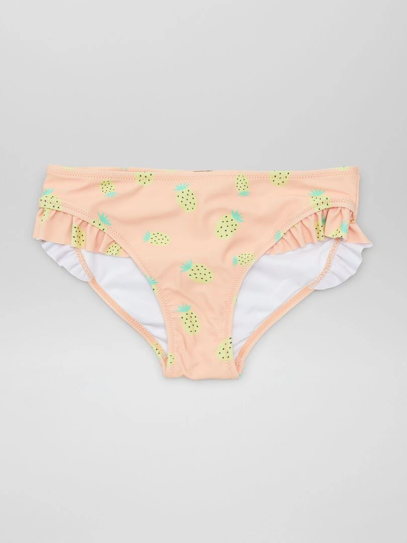 Maillot de bain 2 pièces volanté Orange