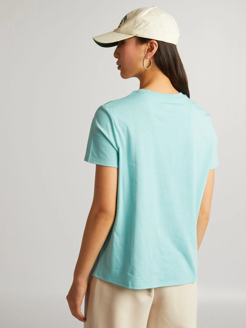 T shirt uni en jersey   bleu marin