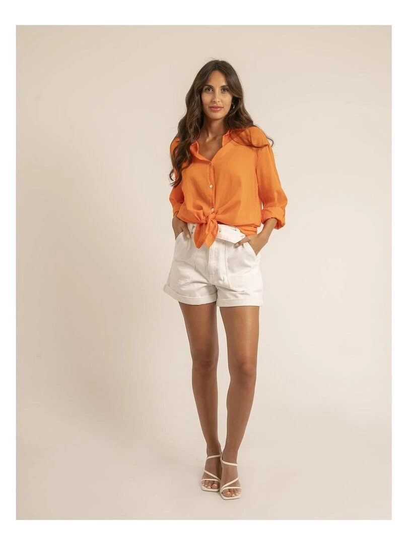 Chemise manches longues coton ORINE   Orange