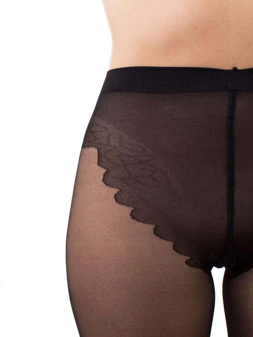 Giulia Chic 20den Collants avec culotte bikini et couture noire (multipack) Noir M Noir