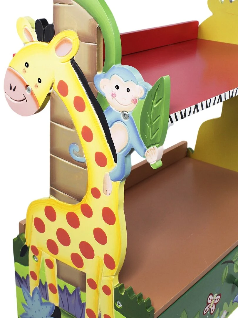 Bibliothèque enfant Sunny Safari en bois pour rangement de livres jouets W 8268A Jaune