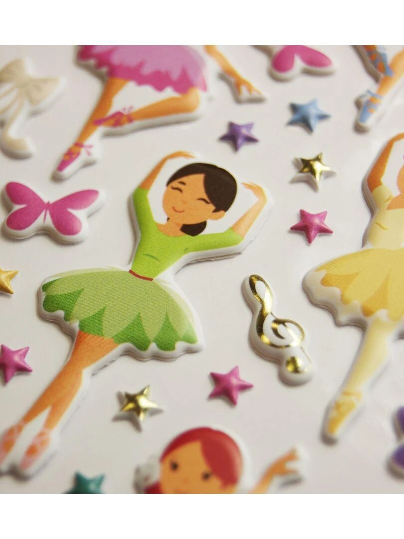 Scène à décorer pour enfants   Cours de danse   Stickers Puffies   N/A