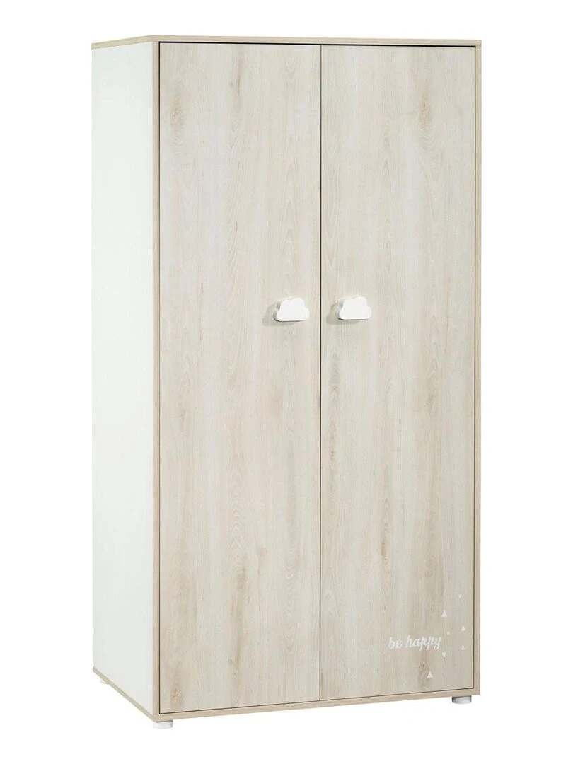 Armoire 2 portes 168x85x57cm en bois BABYPRICE Beige