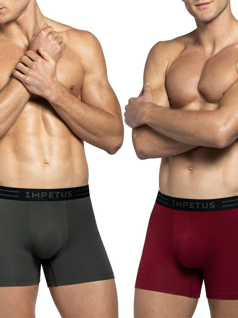 Pack de 2 boxers Majestic en coton Rouge