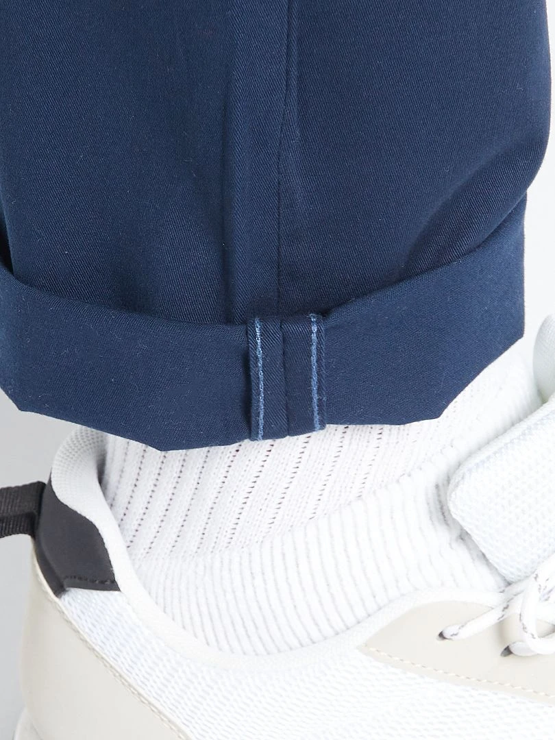 Chino slim en coton stretch   L30   bleu marine