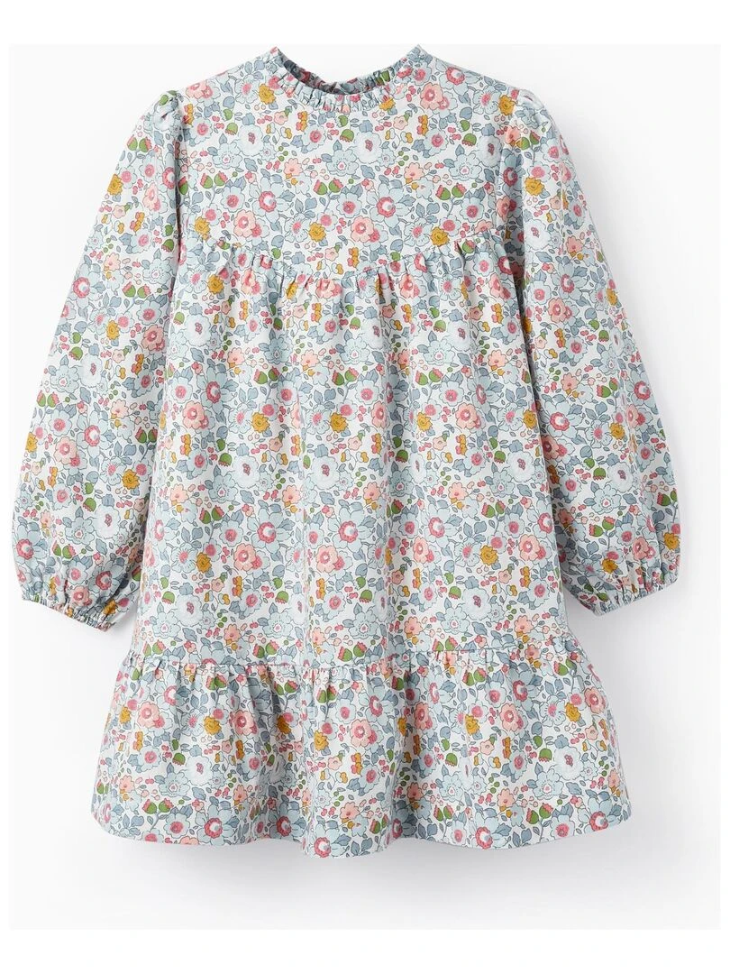 Robe Florale en Coton pour Fille manches longues ROYALS OFF DUTY Blanc