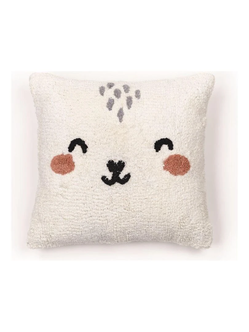 Coussin déhoussable tufté 'FUNNY LAPIN ' 'TODAY' Blanc