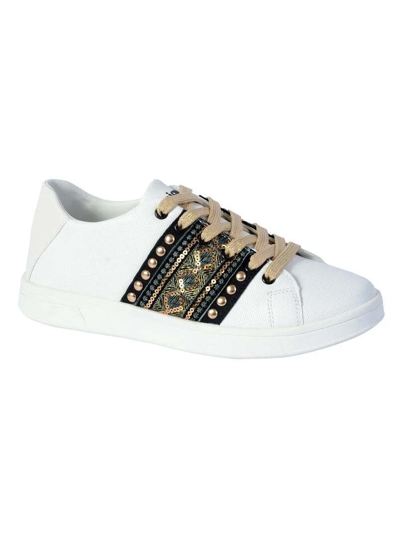 Basket Desigual Cosmic Exotic Gold Blanc