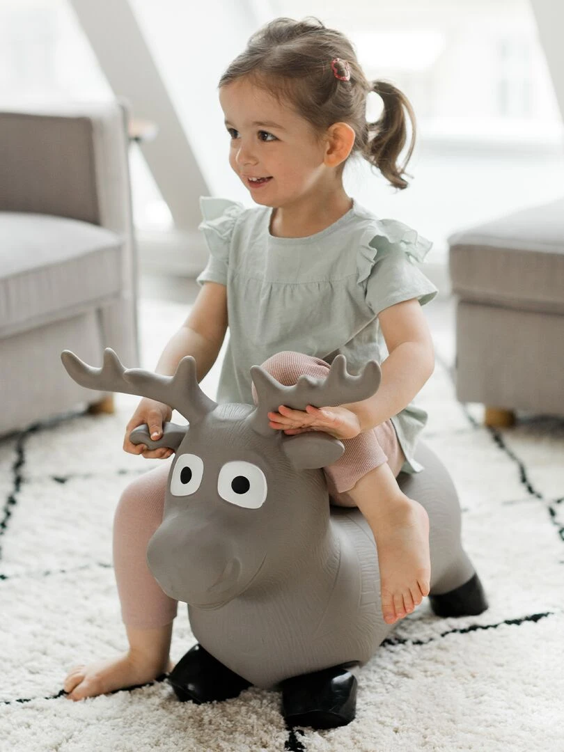 Animal sauteur gonflable en plastique élan   Gris foncé