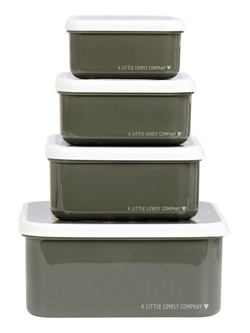 Lot de 4 boîtes à goûter Savane   Gris