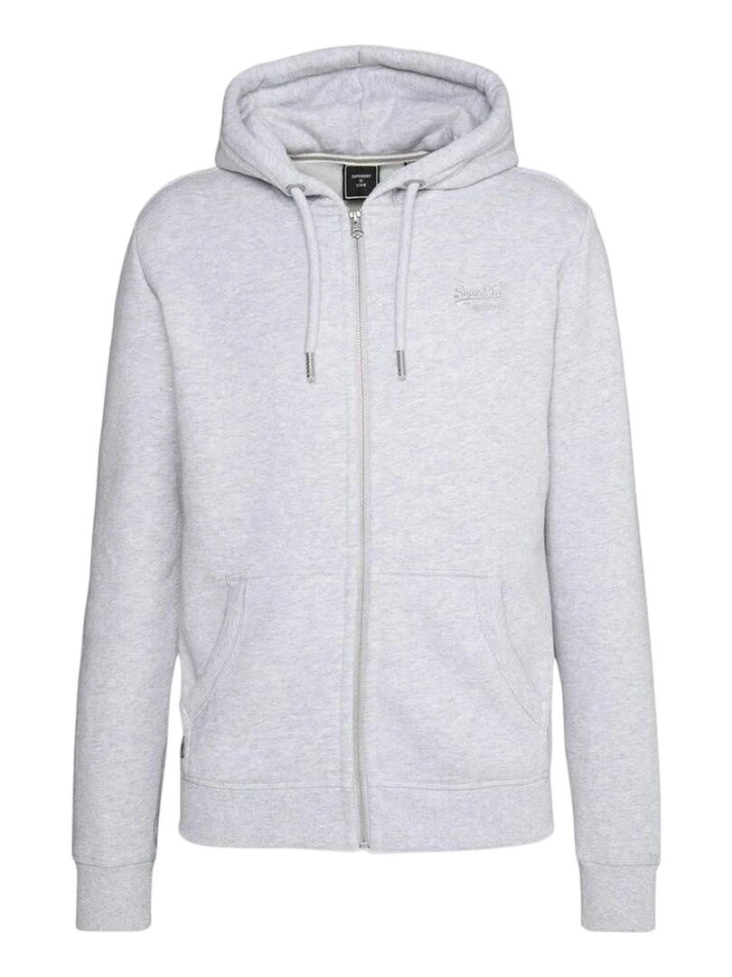 Veste à Capuche Zippé Superdry Vintage Logo Emb Gris