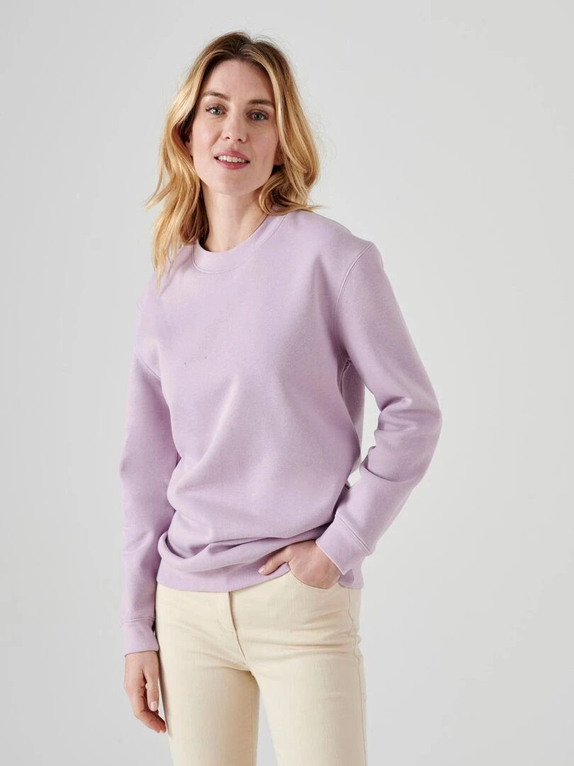 Sweat shirt en molleton Happy D. by Damart Bleu lavande