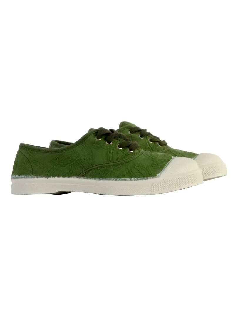 Tennis à Lacets Bensimon Broderie Anglaise   Vert