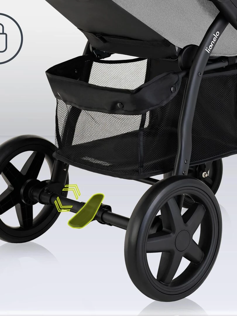 LIONELO Annet Plus   Poussette canne universelle   Jusqu'à 22 kg   Gris   Gris