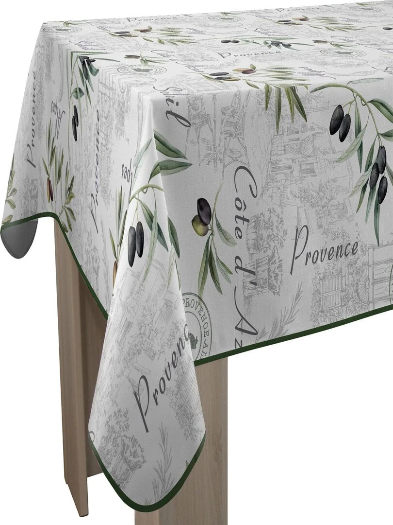 Nappe Anti taches Provence   Carrée 150 x 150 cm   Gris Vert