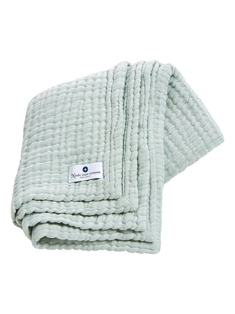 Couverture mousseline bebe grande en coton 90 x 120 cm Vert