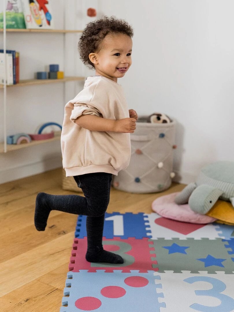 Tapis de jeu Nora   Bleu Rouge Gris