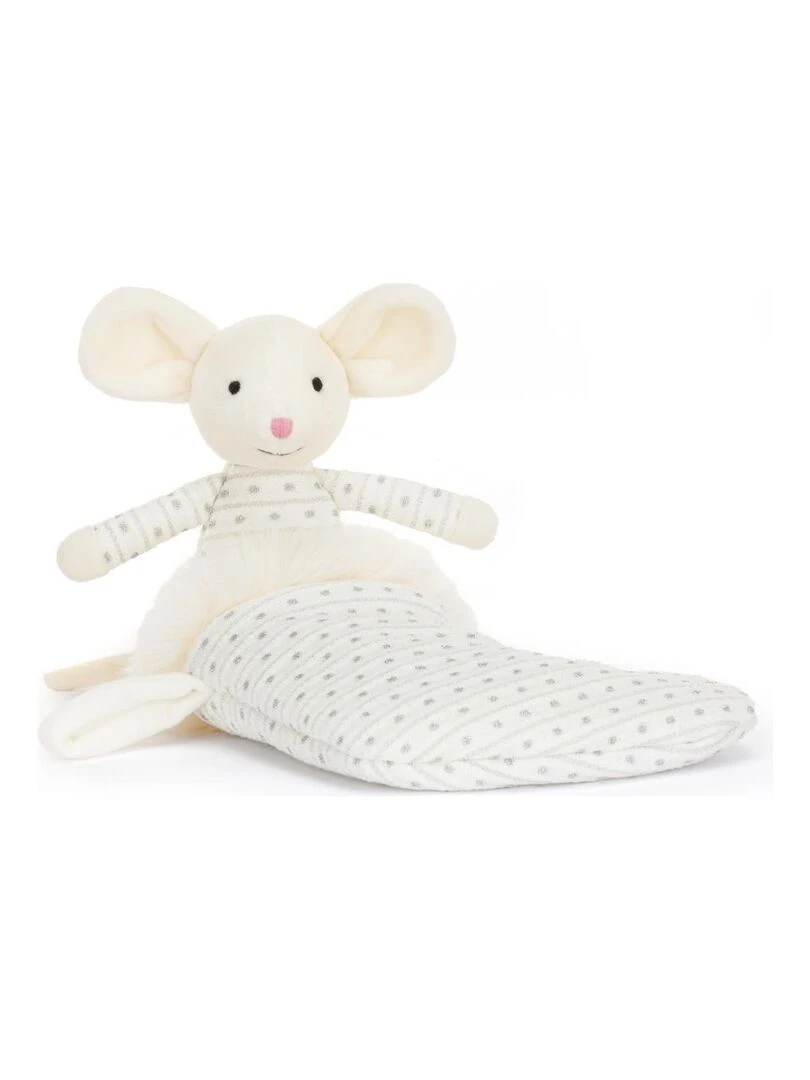Peluche Shimmer Stocking Mouse   Dimensions : l : 9 cm  x h : 20 cm   Blanc