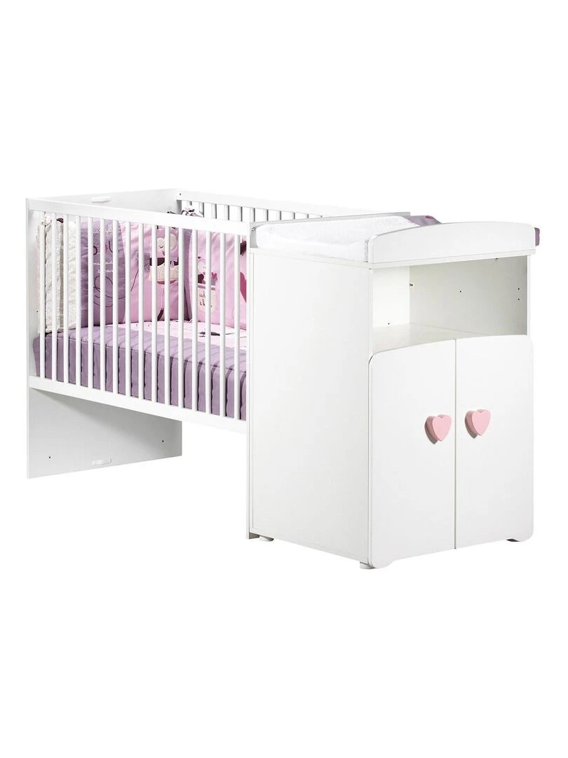 Lit combiné BASIC BABYPRICE Blanc Rose
