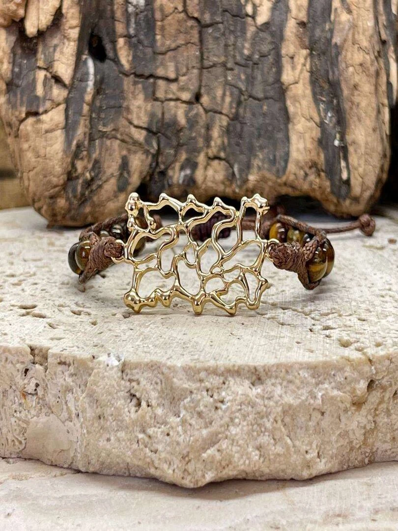 Bracelet équilibre en oeil de tigre Marron