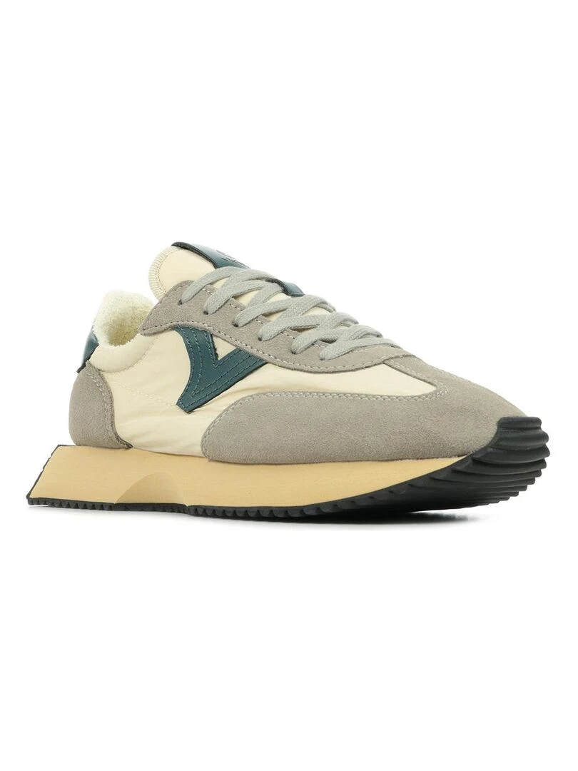 Baskets Victoria Cosmos Retro Nylon Serraje Gris Beige Bleu