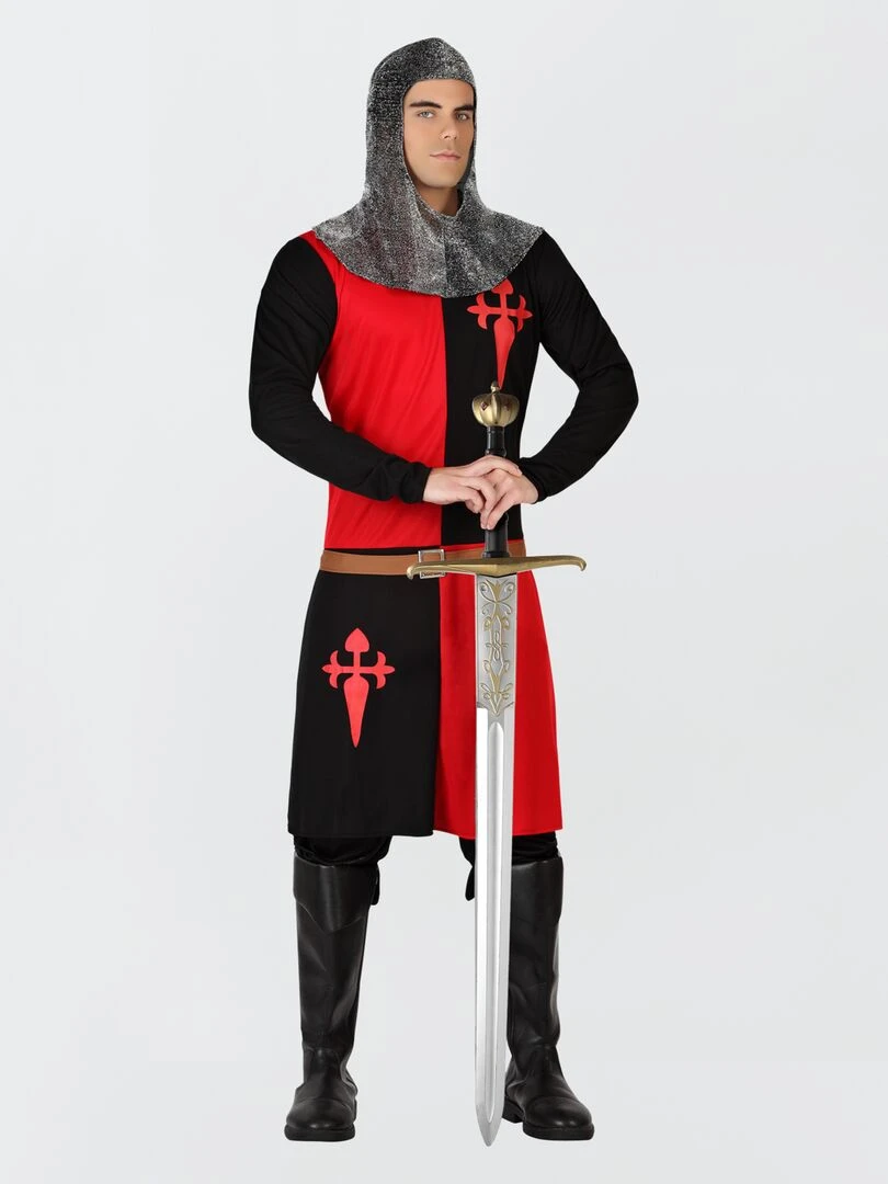 Déguisement de chevalier noir/rouge