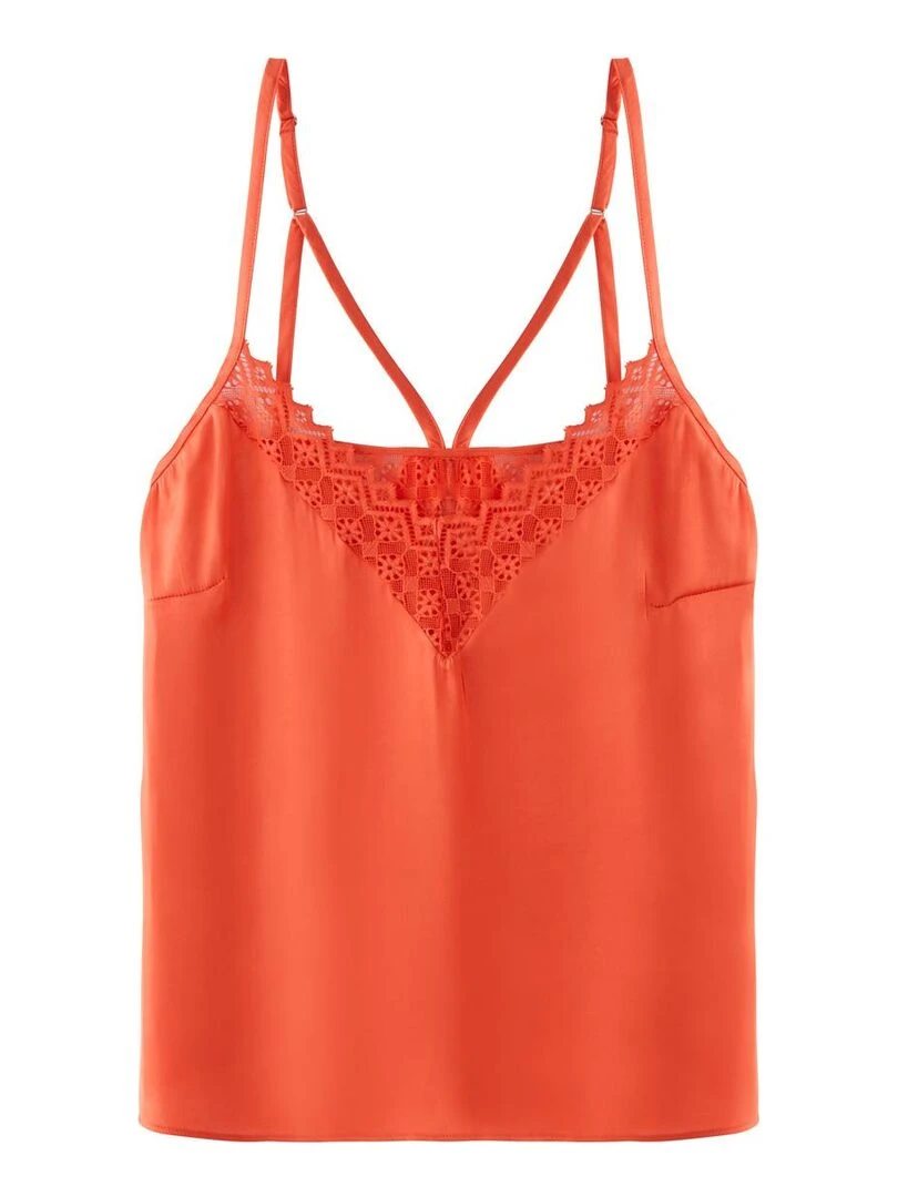 Top CULOTTEE Camille Cerf & Pomm'Poire Orange