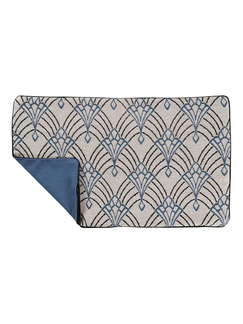 Housse de coussin imprimée art décoratif Bleu