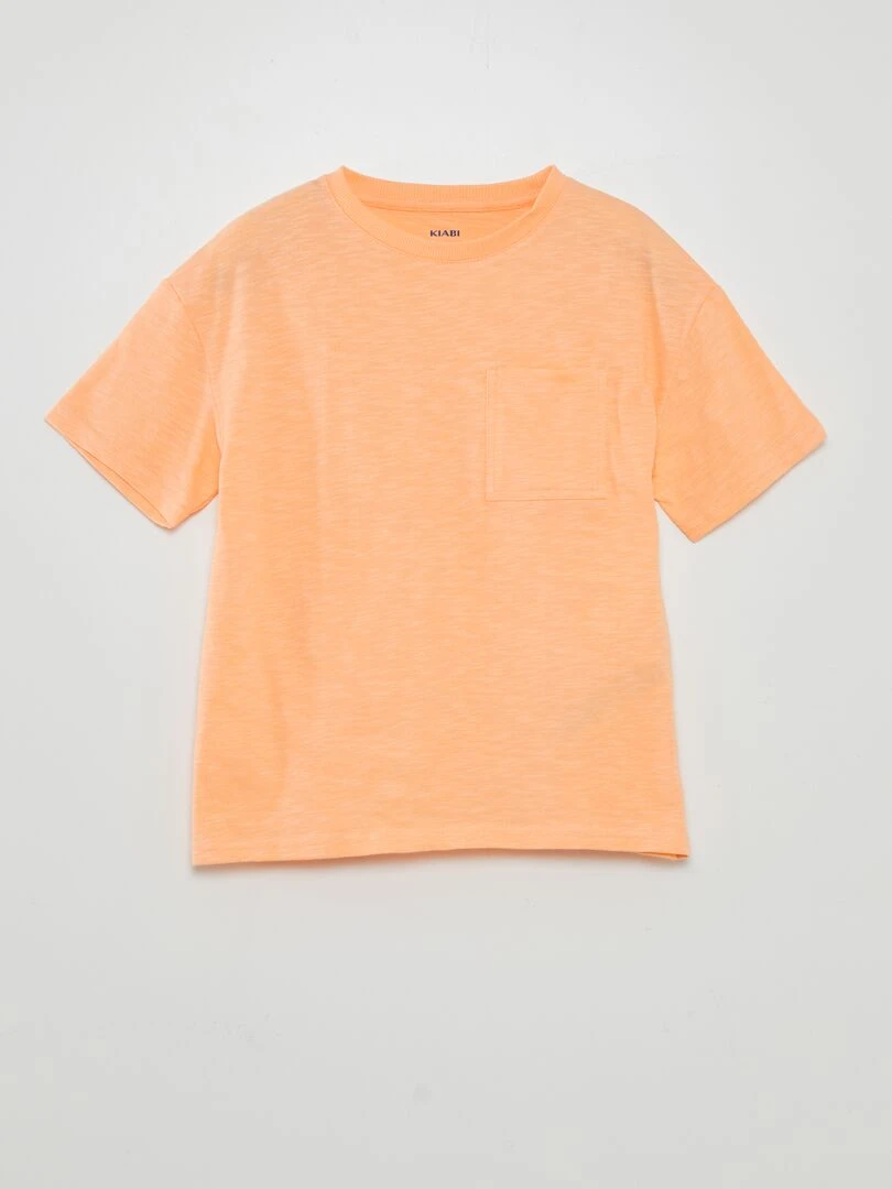 T shirt large à col rond Orange