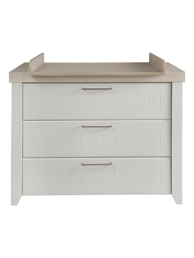 ROBA Commode à Langer "Helene" – avec Plan à Langer Amovible – 3 Tiroirs – blanc   Gris clair