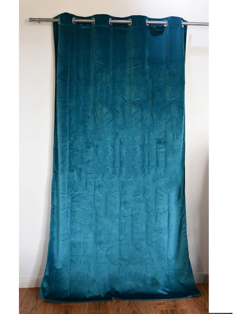 Rideau en velours occultant Bleu canard
