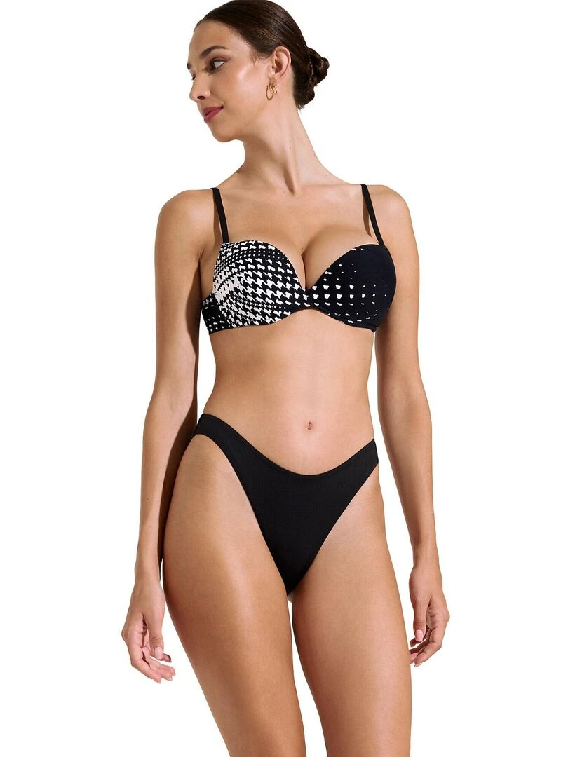 Bas maillot slip de bain échancré taille basse Quito   Noir