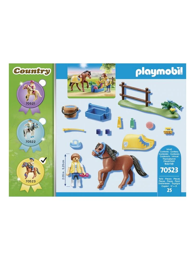 70523 'playmobil' Cavalier Avec Poney Brun   N/A