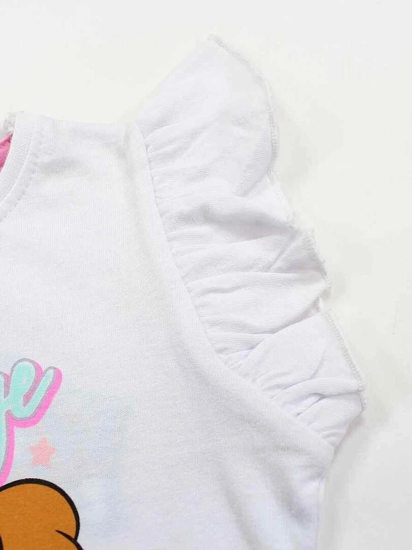 Paw Patrol   Ensemble ​​T shirt short fille Imprimé La Pat' Patrouille   Blanc
