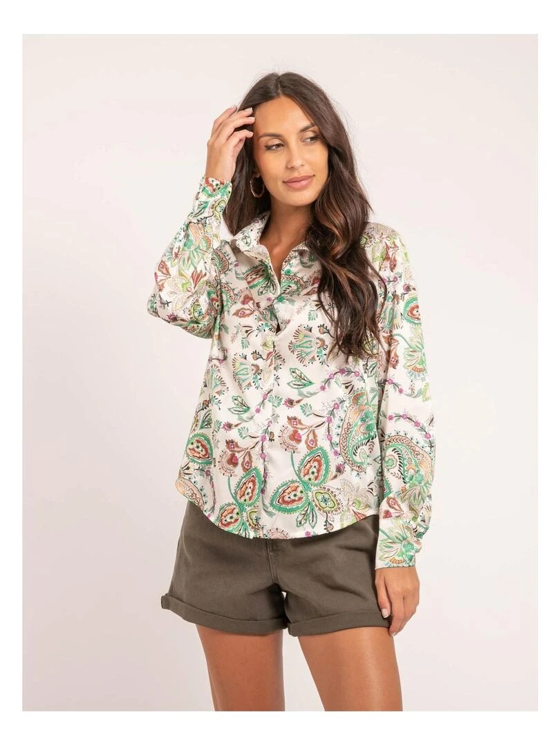 Chemise motifs OLIANE Vert
