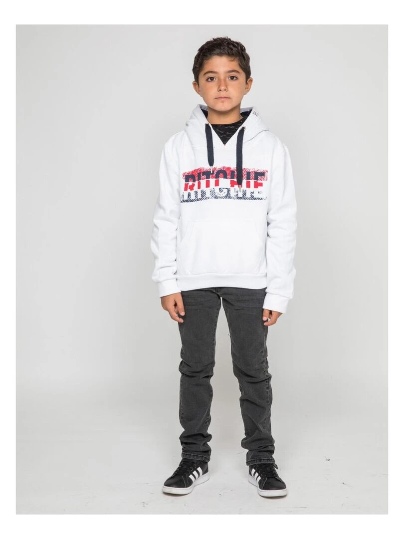 Sweat capuche WESKOF J Blanc