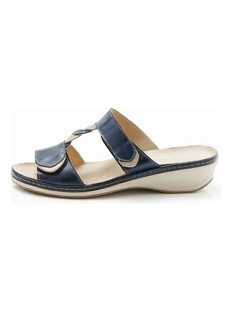 Mules irisées ouverture totale Piedical Damart Bleu marine