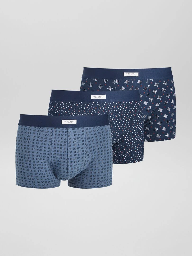 Lot 3 boxers stretch Bleu