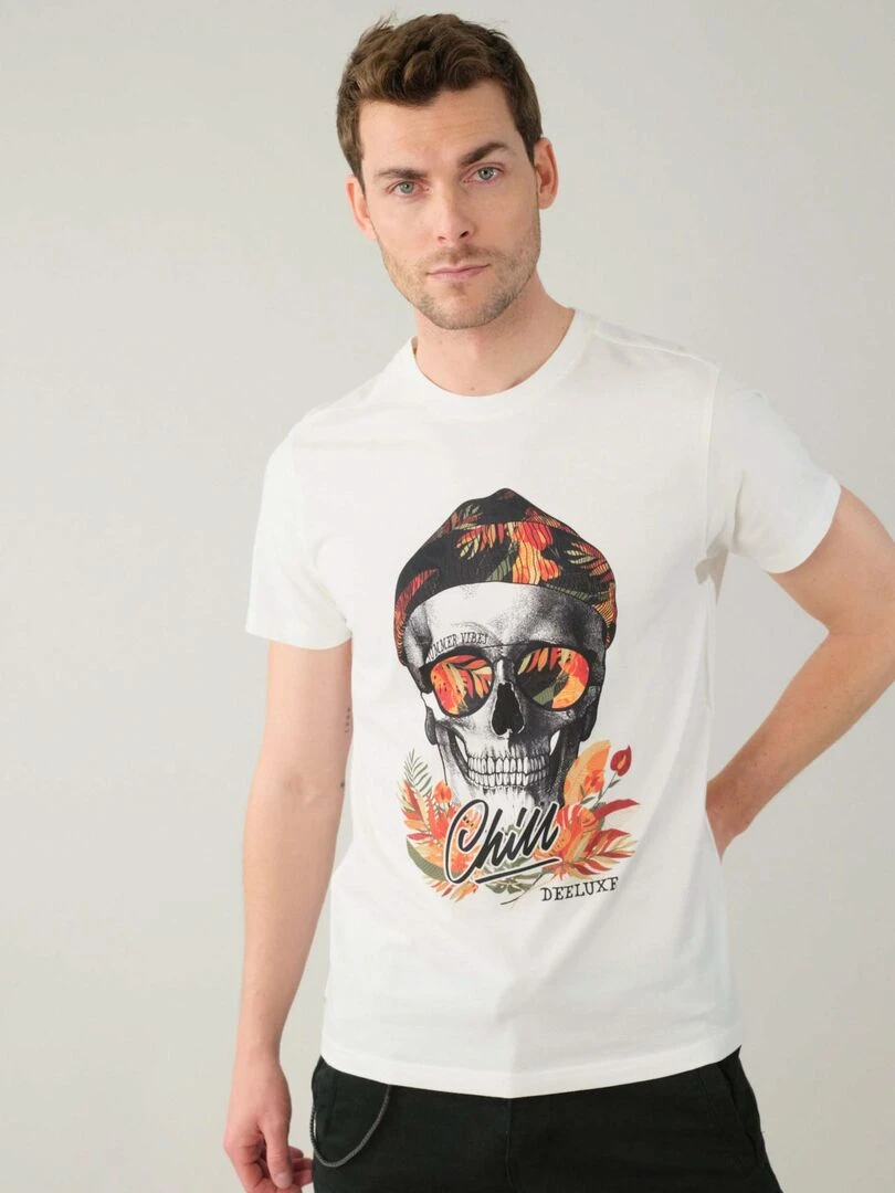 T shirt rock pour homme 'Deeluxe'   Blanc