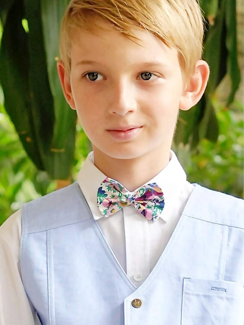 Noeud papillon enfant fleuri costume mariage 'LA FAUTE A VOLTAIRE' Bleu marine