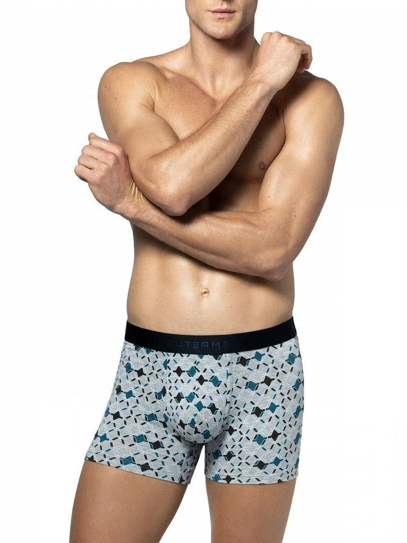 Boxer Brenner à motifs géométrique Gris