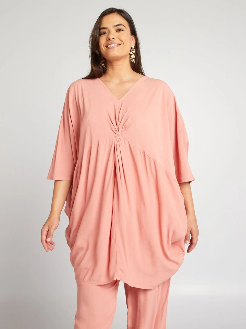 Blouse en matière crêpée Rose